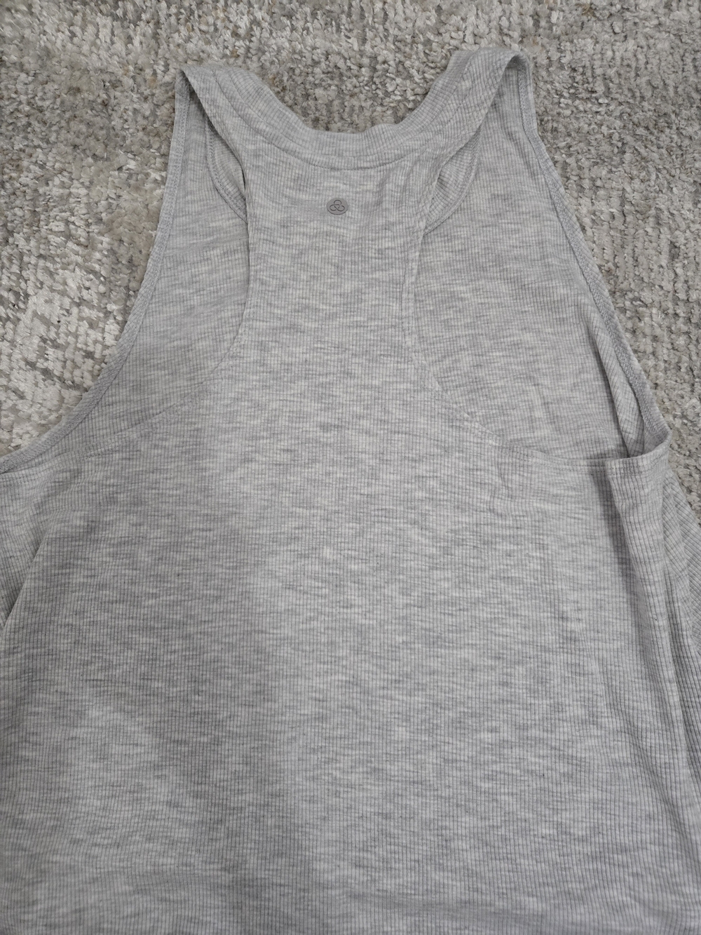 Zella Light Gray Ribbed Racerback Tank Top - Picture 2 of 3